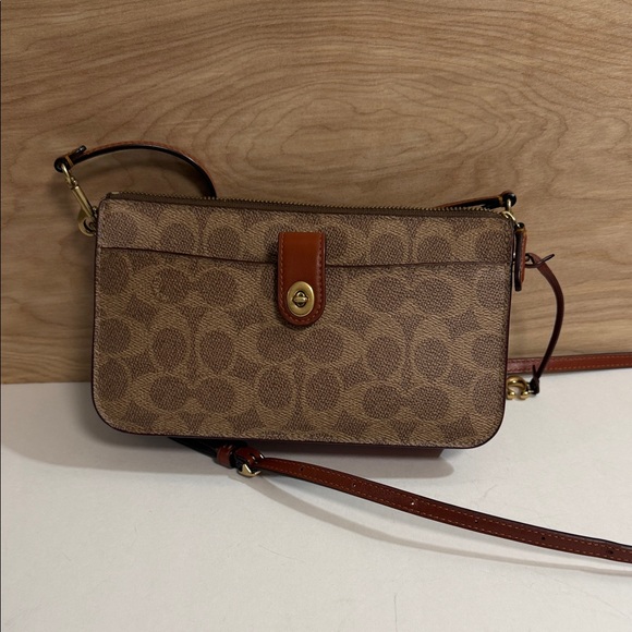 Coach Tan and Brown Crossbody Bag